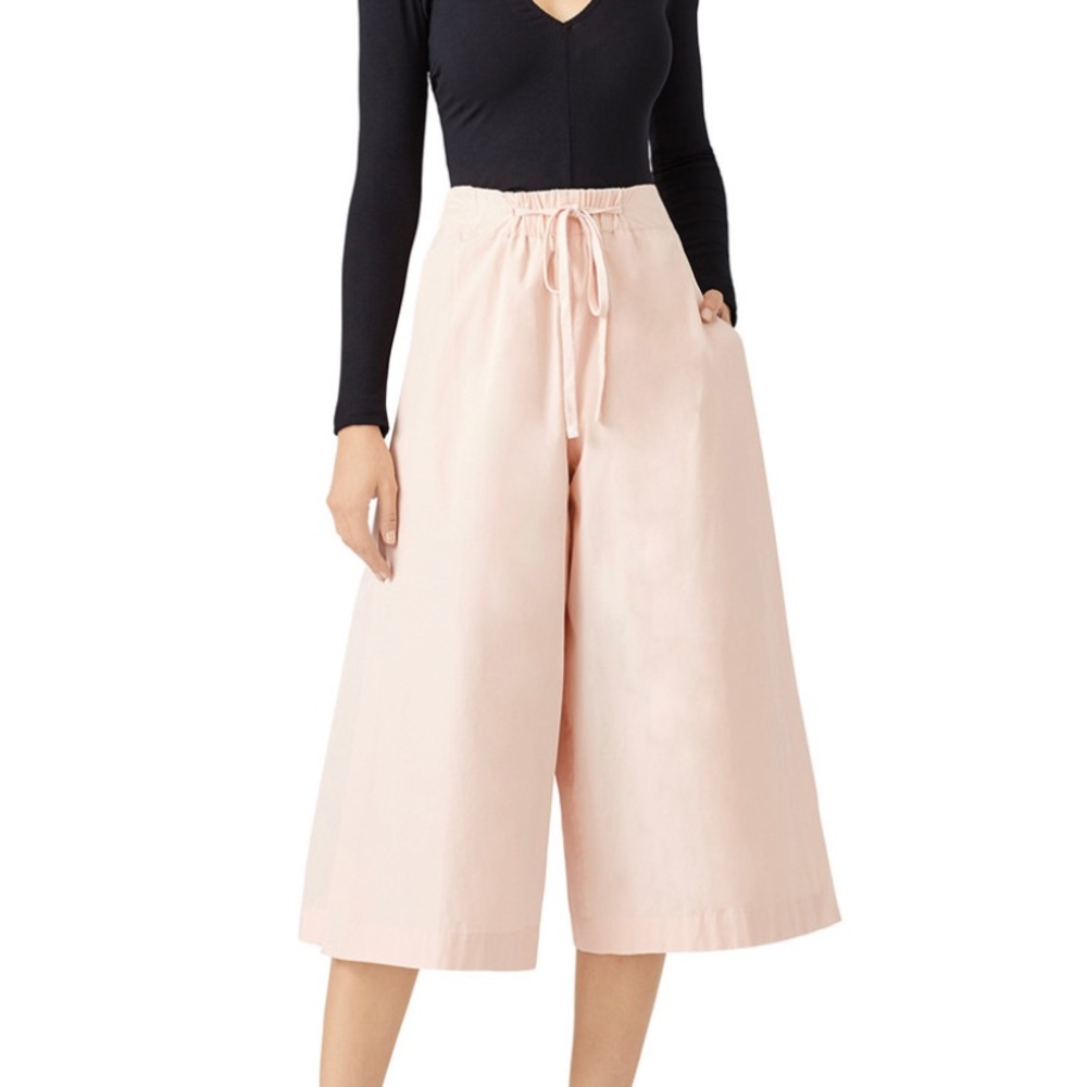 Vince pink cotton side-slit cropped pants